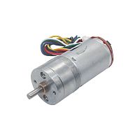 МОТОР с цилиндрическим редуктором и датчиком оборотов  DC=12V  I=100-330mA   JGA25-370B 108 об/мин б/нагр/ 76 об/мин с нагр (Удерживающий момент: 2.5 