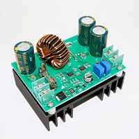 Повышающий DC-DC 10...60V >> 12...80V МОЩНЫЙ 600W max 10A (регулируется) КПД: 95 %, Защита от КЗ - предохранитель, Размеры: 85*63*64 мм, Вес: 251 гр