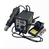 ПАЯЛЬНАЯ СТАНЦИЯ BAKU BK-898D ( ПАЯЛЬНИК+ФЕН) P=550W;  LED диспл; Быстр.разогрев.ТЕРМОФЕН турбинный: t:100-480°C (+-1°C) ; 120л/мин; Три круглые насад