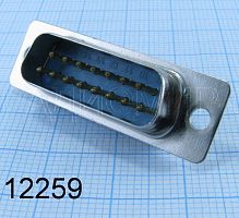 DB-15M (РП15-15Ш) вилка на кабель 15pin (D-SUB)