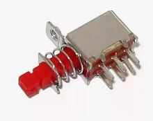Переключатель 6PIN БЕЗ ФИКС PS-22F06N "слоник" off-(on) корпус метал 12,5х8х8,5мм, толкатель 6,5х3,3мм, крепление одно M2.5 (D-323 Ф и Б\Ф 6