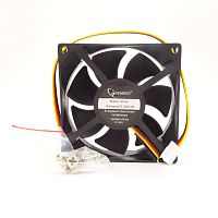 Вентилятор компьютерный DC12V, 80x80x25мм, 7 лопастей, 2500об/мин., подш. скольжения, разъем: фишка-2pin, 3pin, 0.16A Gembird FanCase, пластик, провод