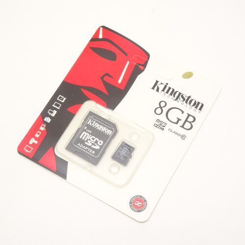 Flash card micro SDHC 8GB (class10)+(адаптер SD) KINGSTON Тайвань