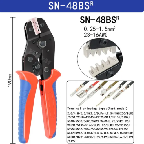 ЩИПЦЫ ОБЖИМНЫЕ SN-48BS Для обжима MF-F, CWF-2, CHU 2.54mm, 4.2mm, 16AWG-23AWG фото 7 ЩИПЦЫ ОБЖИМНЫЕ SN-48BS Для обжима MF-F, CWF-2, CHU 2.54mm, 4.2mm, 16AWG-23AWG фото 7