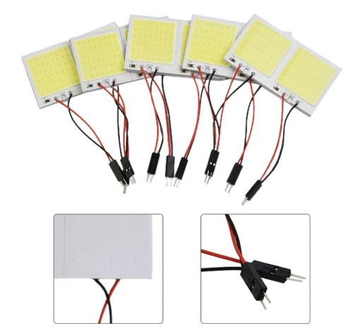 LED-лампа для салона авто 10W  U12V  6500К 800-1200Lm уг.свеч: 120°; IP67 Экран: 30х30мм; габар: 35х40ммх3мм;  2-pin коннектор JST SM 2.0 мм  Для деко