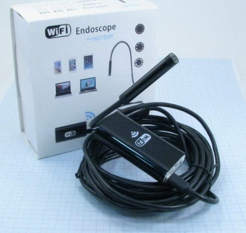 ВИДЕОЭНДОСКОП Гибкая камера "Wi-Fi" (d=8мм) IP67; мягкий кабель- 5м 2.0Mpix; HD 640*480/1280*720; microUSB(штек/гн); ВИДЕОЭНДОСКОП Гибкая камера "Wi-Fi" (d=8мм) IP67; мягкий кабель- 5м 2.0Mpix; HD 640*480/1280*720; microUSB(штек/гн);