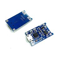 Модуль заряда Li-ion,Li-Pol аккумуляторов от зарядн.устр. с "microUSB" на ИМС TP4056 с Защитой АКБ (на DW01)
