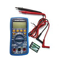 Мультиметр DT-132A Дисплей: TRMS, CE CAT II 600V / CAT III 300V Цифровой   Udc=400mV-600V ±0.5%;    Uac=400mV-600V ±1.0%;    Idc=400mA-10A ±1.8%;