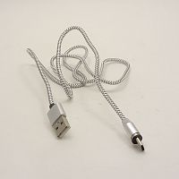     Кабель USB магнитный 360B Type-C Тканевый 1000mm (корич. короб) white  