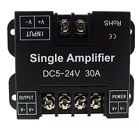 УСИЛИТЕЛЬ для одноцветной св/диодной ленты 5-24V 30A (150/360/720W), Мощность: 150/360/720, 1 канал; IP33  Габариты: 67(87)х62х20мм