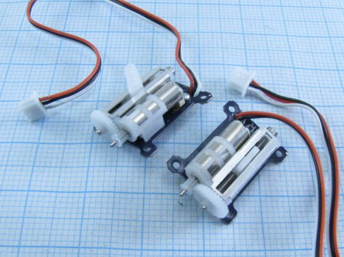 СЕРВОПРИВОД линейный цифровой GS-1502 миниатюрный (2шт.) для ARDUINO  Примен.в авиамоделировании и 3D принтерах. Редуктор: нейлон; Uпит: 3,7-5V; 