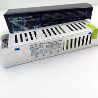 Блок питания для св/д техники, 12V, 5.0A, 60W, разъем под болт, Strait (узкий), 160x38x33мм, IP22, вх: AC 220-250V, вх. разъем: разъем под болт, метал