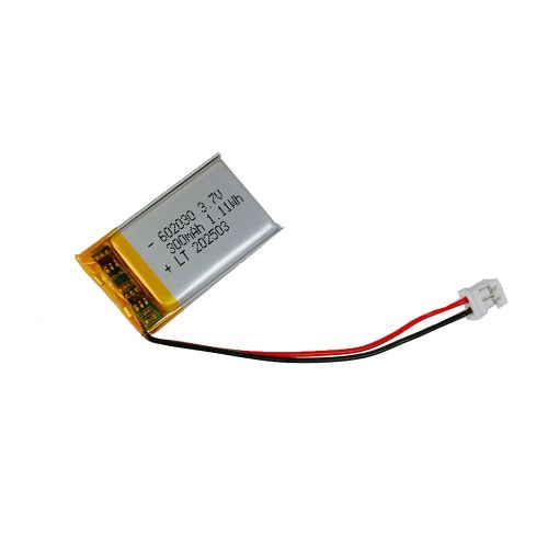 АККУМУЛЯТОР LP 602030-PCM (30х20х6,0мм) 3,7v 300mAh Li-Pol (с платой защиты- PCM), (элемент) с проводами и фирменным штекером;