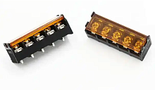 Блок зажимов-Клеммный терминал HB9500G 300V 25A ТВ (5PIN) сталь анодированная (винт М4) 9,5 мм шаг, 50х16х17мм