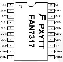 Микросхема FAN7317 (FAN7317B) SOIC20