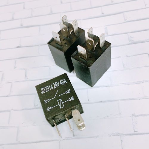 Реле автомобильное э/м DC24V 40A 4pin, под клеммы 4,8мм, Контакты: 1гр. на замыкание (1А) (40А/24VDC) 23x16x25мм (JD2914) автомобильное реле питания п фото 3
