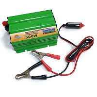 Инвертор автомобильный Uвх.= 12V; Uвых.= 220VAC; Мощность: 500W, корпус-металл; (Солнце)