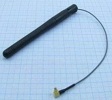 Антенна Wi-Fi (4.5db) MMCX-RP колено 100мм (малый разъем 2мм)