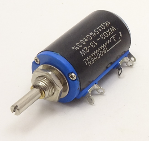 РЕЗИСТОР 2W Переменный     220 Om прецизионный многооборотный МОНО  3pin (Число оборотов - 10) линейная   5%   вал 4мм х 20мм / гайка М8  (2W проволоч
