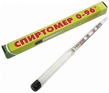 Спиртомер бытовой (ареометр)  0...96°; колба 136мм (материал:стекло); предназначен для определения объемной концентрации этилового спирта