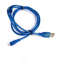 КАБЕЛЬ USB-AM / microUSB (штек.5pin)  ver.2.0  1,40м Круглый; d=3,2мм; цв: синий; черный; белый   ( Орбита HT-3038 ) 