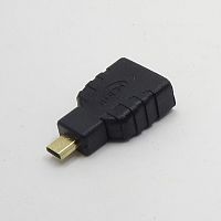 ПЕРЕХОДНИК HDMI ГНЕЗДО на microHDMI штекер пластик GOLD (microHDMI to HDMI) PREMIER/REXANT (5-895G/17-6815)