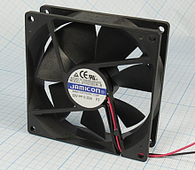 Вентилятор компьютерный DC12V, 92x92x25мм, 2800об/мин., подш. скольжения, 0.35A 3W Jamicon JF0925B1H-R, провод: 25см (JF0925B1H-001-065R)