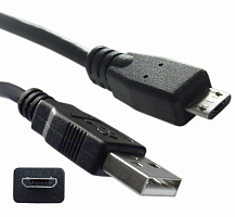 КАБЕЛЬ USB-AM / microUSB (штек.5pin) ver.2.0 1,0м Круглый; d=3,2мм; цв: черный; белый (Орбита BS-501)
