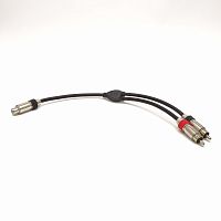 КАБЕЛЬ 1RCA гнездо х 2RCA штекер (Y-адаптер)  0,2m (3-ри экрана) никелированные контакты; тип каналов:2M1F; предназначен для передачи звукового сигнал