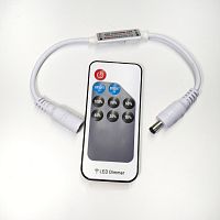 Диммер с  RF-пультом: 6A, мини, DC12-24V  ( Пульт-9кн.), 433MHz, зона действия-15 м, для регулировки яркости одноцветной св/диодной л                 