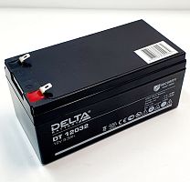 АККУМУЛЯТОР 12V  3,3Ah  F1 (клемма=4,8мм)  (габар: 134х67х58мм, вес=1,41кг)  DELTA DT12032  Для работы в буферном реж; прим. в охранно-пожарн.системах