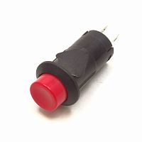 Кнопка круглая, 2pin, OFF-(ON) без фиксации, AC 220/250V 1.0A, нормально разомкнут, корпус: красный (PBS-27B)