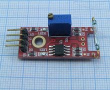 МОДУЛЬ: Магнитный датчик с герконом на м/сх LM393 для проектов ARDUINO, "Умный дом" ( KY-025 )  Использ-ся для контроля плотного закрывания двери