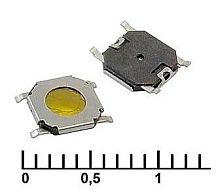 Микрокнопка квадратная тактовая, 4pin, 5x5x0,8мм, L=1мм, SMD (IT-1187N)