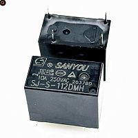 Реле э/м DC12V 10A 4pin, пайка (PCB), Контакты: 1гр. на замыкание (1А) () 18,4x10,2x15,5мм (SANYOU SJ-S-112DMH), контакты: AgSnO₂