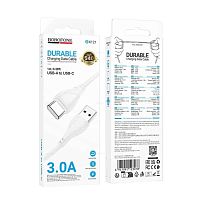 КАБЕЛЬ USB-AM / USB x Type-C (штекер) 1.0М; BOROFONE BX121  3.0А  Круглый; d=3.0мм; Материал: ПВХ; износостойкий; цв: Белый