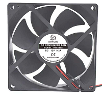 Вентилятор компьютерный DC12V, 92x92x25мм, подш. скольжения, 2pin, 0.2A 2.4W HT9225S