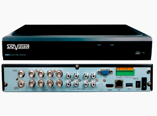Видеорегистратор 8.0Mpix SVR-8115F (8кан.вид.+4кан.звук) "Satvision" (AHD) Гибридный VGA;HDMI/Процессор NT98315 Видеокодек сжатия H.264/H.265 Видеовхо