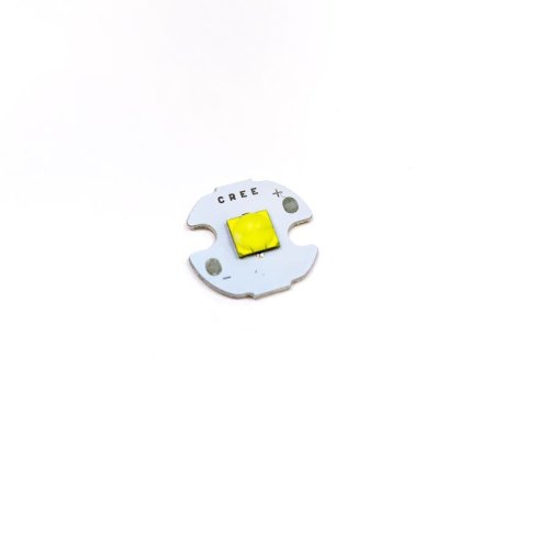 СВЕТОДИОД   10W  БЕЛЫЙ ( 6500K )      ( CREE star )  1000Lm,  U=12V,  I=0.8A,  угол свеч=120°,  линза: 5х5мм, на площадке d=16мм