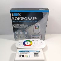 Контроллер RGBW с RF-пультом: 18A, (сенсорный 2,4GHz), DC12-24V, 288W, 4PIN; LEEK LE010620-003  корпус-пластик; габариты: 85х45х23мм; дальность:30м