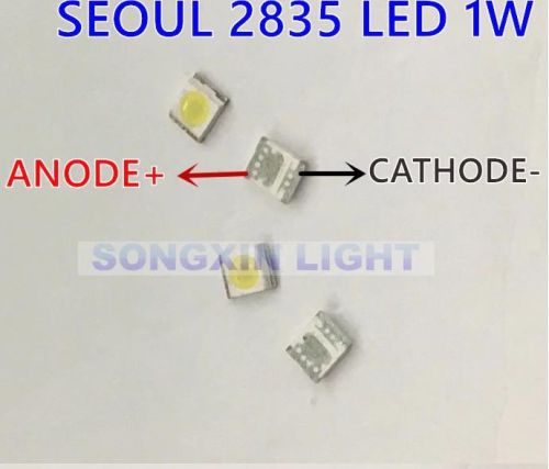 СВЕТОДИОД SMD 2835 1W , 3V (2.8x3.5x0.6mm) (большой контакт + (Анод))  1210 3528, 