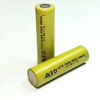 АККУМУЛЯТОР  18650  3,7V  1500mAh (8С; 10A); ICR18650  Li-Ion; Высокотоковый; (18х65мм ); TENPOWER;  Без платы защиты; реальная емкость: 1600-1650mAh