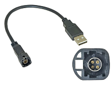 Авторазъем переходник Incar USB VW-FC106 USB-переходник VW, SKODA (тип1) для подключения магнитолы INCAR к штатному разъему USB - InCar USB VW-FC106