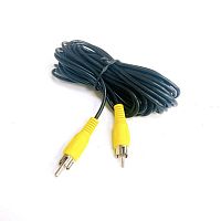 Кабель для автомобильной видеокамеры 1RCA (штекер) на 1RCA (штекер) 5м; никелированные контакты