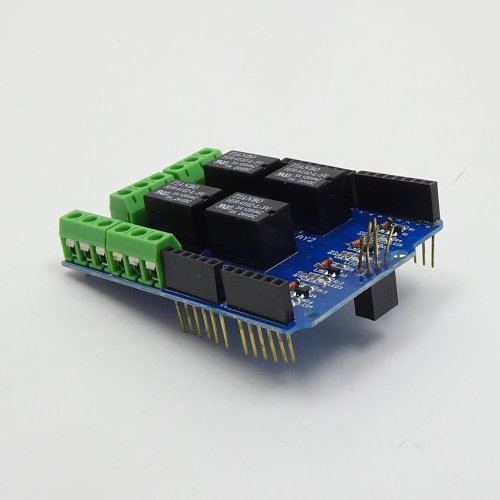 МОДУЛЬ РЕЛЕ на основе 4-х реле HJR-4102-L-5V для ARDUINO проектов; DC= 24V; AC=230V; I= 3A; Питание 5V;  Совместим с ARDUINO UNO/ Mega