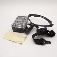ОЧКИ РАДИОМОНТАЖНИКА СО СМЕННЫМИ ЛИНЗАМИ  9892-B2  NGY С подсветкой 2LED(св/д); пит:3х AAA(1.5V) (в компл.не входят); увеличение:(1,0х/1,5х/2,0х/2,5х/