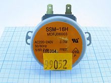 Двигатель вращения поддона СВЧ-ПЕЧИ 220V d50х16мм SSM-16H (5/6 об/мин 3W) (пластм. вал п/круг диам. 7мм/ выс.14мм) MDFJ06003