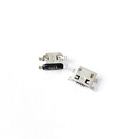 Разъем - гнездо microUSB-B (5pin) на плату; ver.2.0   Горизонт.исполн; врезн.монтаж (5 контактов- SMD/ 4 уст.лепестка: SMD) (дл=6.2мм/шир=7.3мм/10мм с