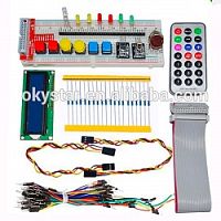 КОНСТРУКТОР ЭЛЕКТРОННЫЙ GPIO Raspberry PI. стартовый Состав набора: T-переходник, беспаечная плата 830 точек, дисплей LCD 1602, RGB светодиод, светоди