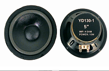 ДИНАМИК Ш/П 130 ММ 5" 4 Om 15W YD130-1-4 (с креплением - 120мм/посадочн. место 110мм) НЧ/СЧ, 5", 4 Ом, макс.мощн.15Вт 